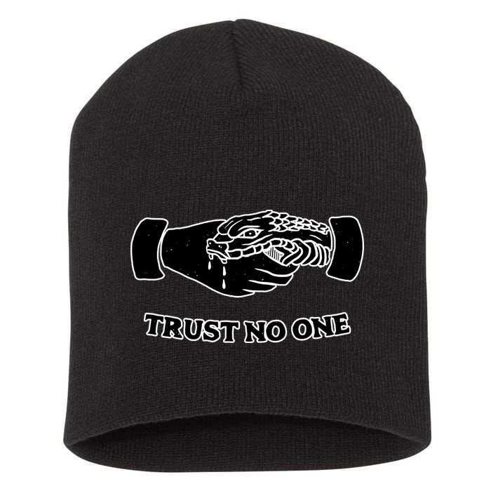 Trust No One Shake Hands With A Snake Short Acrylic Beanie