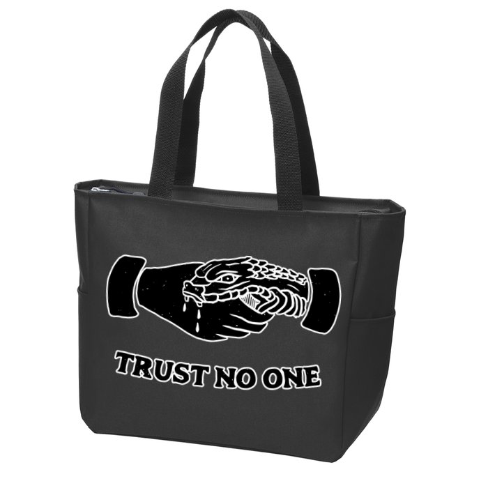 Trust No One Shake Hands With A Snake Zip Tote Bag