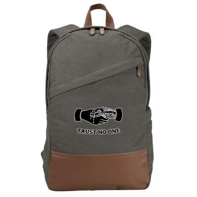 Trust No One Shake Hands With A Snake Cotton Canvas Backpack