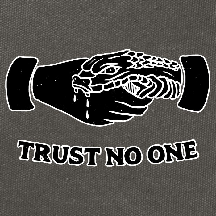 Trust No One Shake Hands With A Snake Cotton Canvas Backpack