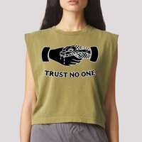 Trust No One Shake Hands With A Snake Garment-Dyed Women's Muscle Tee