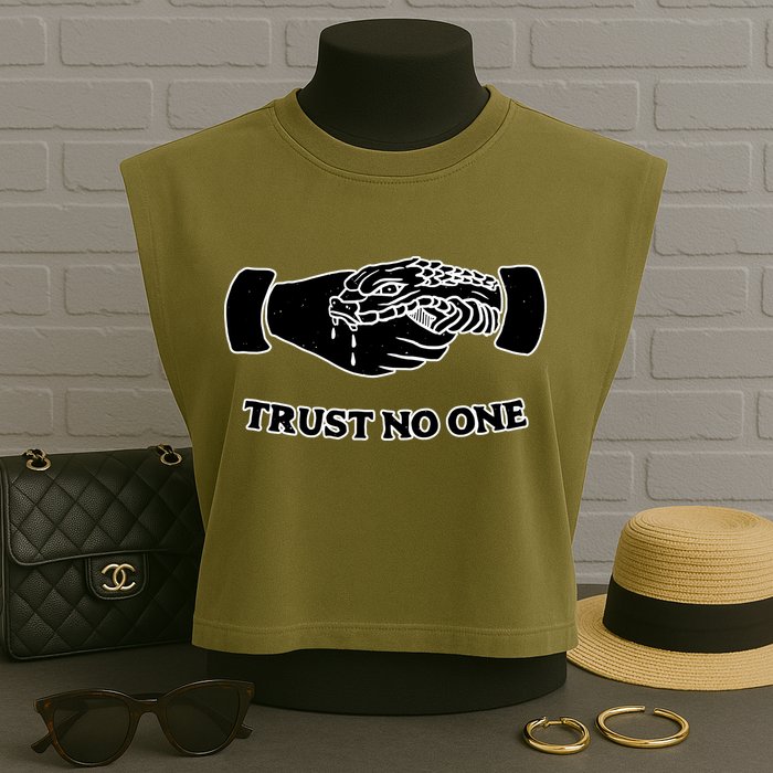 Trust No One Shake Hands With A Snake Garment-Dyed Women's Muscle Tee