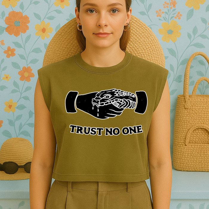 Trust No One Shake Hands With A Snake Garment-Dyed Women's Muscle Tee