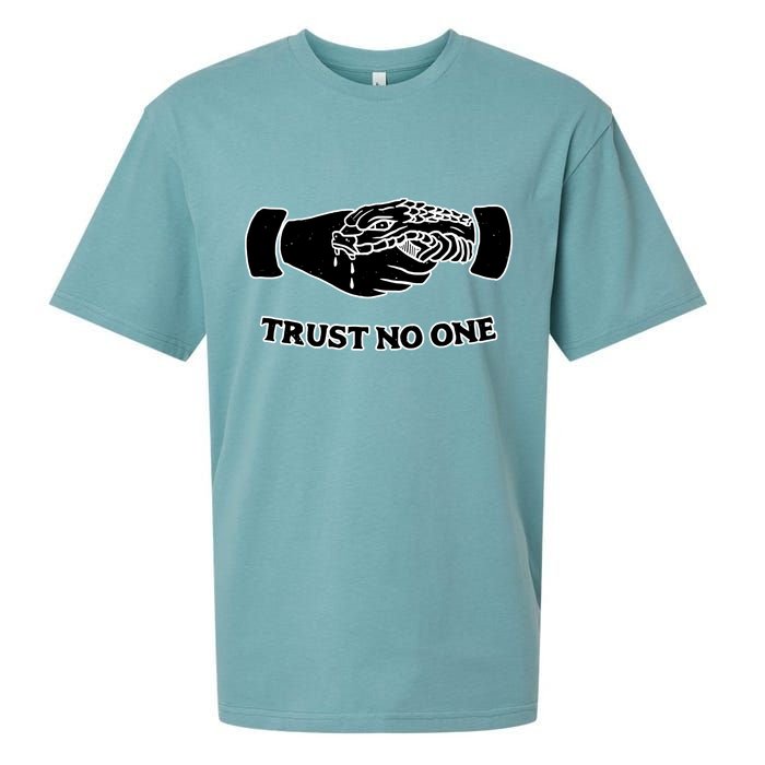 Trust No One Shake Hands With A Snake Sueded Cloud Jersey T-Shirt