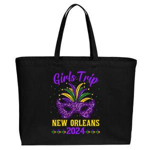 Trip New Orleans 2024 Mardi Gras Mask Friends Vacation Cotton Canvas Jumbo Tote