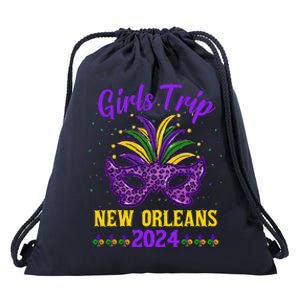 Trip New Orleans 2024 Mardi Gras Mask Friends Vacation Drawstring Bag