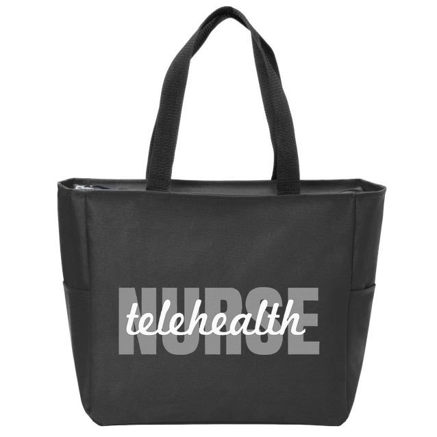 Telehealth Nurse Outfit Virtual Nursing Zip Tote Bag