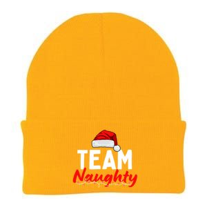 Team Naughty Or Nice Matching Christmas Santa Hat Pajama Gift Knit Cap Winter Beanie