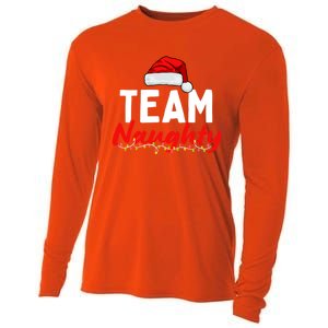 Team Naughty Or Nice Matching Christmas Santa Hat Pajama Gift Cooling Performance Long Sleeve Crew