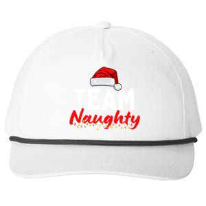 Team Naughty Or Nice Matching Christmas Santa Hat Pajama Gift Snapback Five-Panel Rope Hat