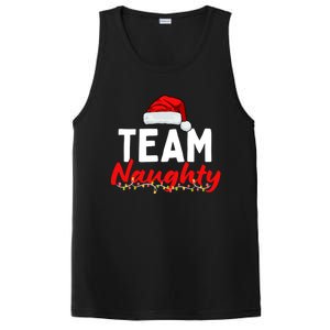 Team Naughty Or Nice Matching Christmas Santa Hat Pajama Gift PosiCharge Competitor Tank