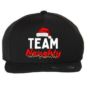 Team Naughty Or Nice Matching Christmas Santa Hat Pajama Gift Wool Snapback Cap