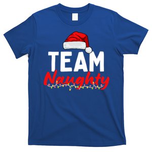 Team Naughty Or Nice Matching Christmas Santa Hat Pajama Gift T-Shirt