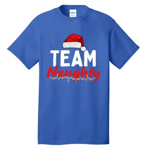 Team Naughty Or Nice Matching Christmas Santa Hat Pajama Gift Tall T-Shirt