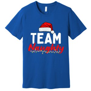 Team Naughty Or Nice Matching Christmas Santa Hat Pajama Gift Premium T-Shirt