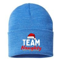 Team Naughty Or Nice Matching Christmas Santa Hat Pajama Gift Sustainable Knit Beanie