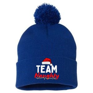 Team Naughty Or Nice Matching Christmas Santa Hat Pajama Gift Pom Pom 12in Knit Beanie