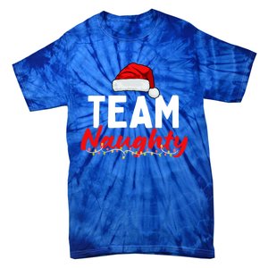 Team Naughty Or Nice Matching Christmas Santa Hat Pajama Gift Tie-Dye T-Shirt