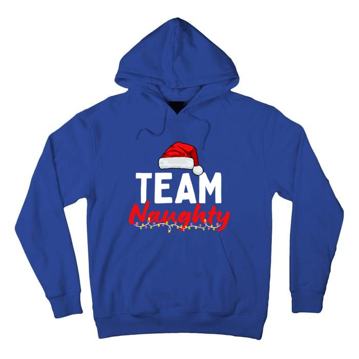 Team Naughty Or Nice Matching Christmas Santa Hat Pajama Gift Tall Hoodie