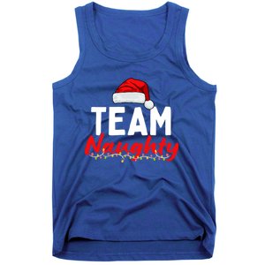 Team Naughty Or Nice Matching Christmas Santa Hat Pajama Gift Tank Top