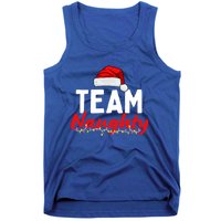 Team Naughty Or Nice Matching Christmas Santa Hat Pajama Gift Tank Top