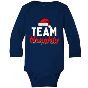 Team Naughty Or Nice Matching Christmas Santa Hat Pajama Gift Baby Long Sleeve Bodysuit