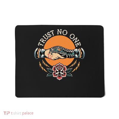 Trust No One Handshake Snake Traditional Tattoo Art Mousepad