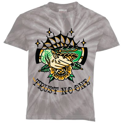 Trust No One Alternative Traditional Tattoo Flash Edgy Snake Kids Tie-Dye T-Shirt