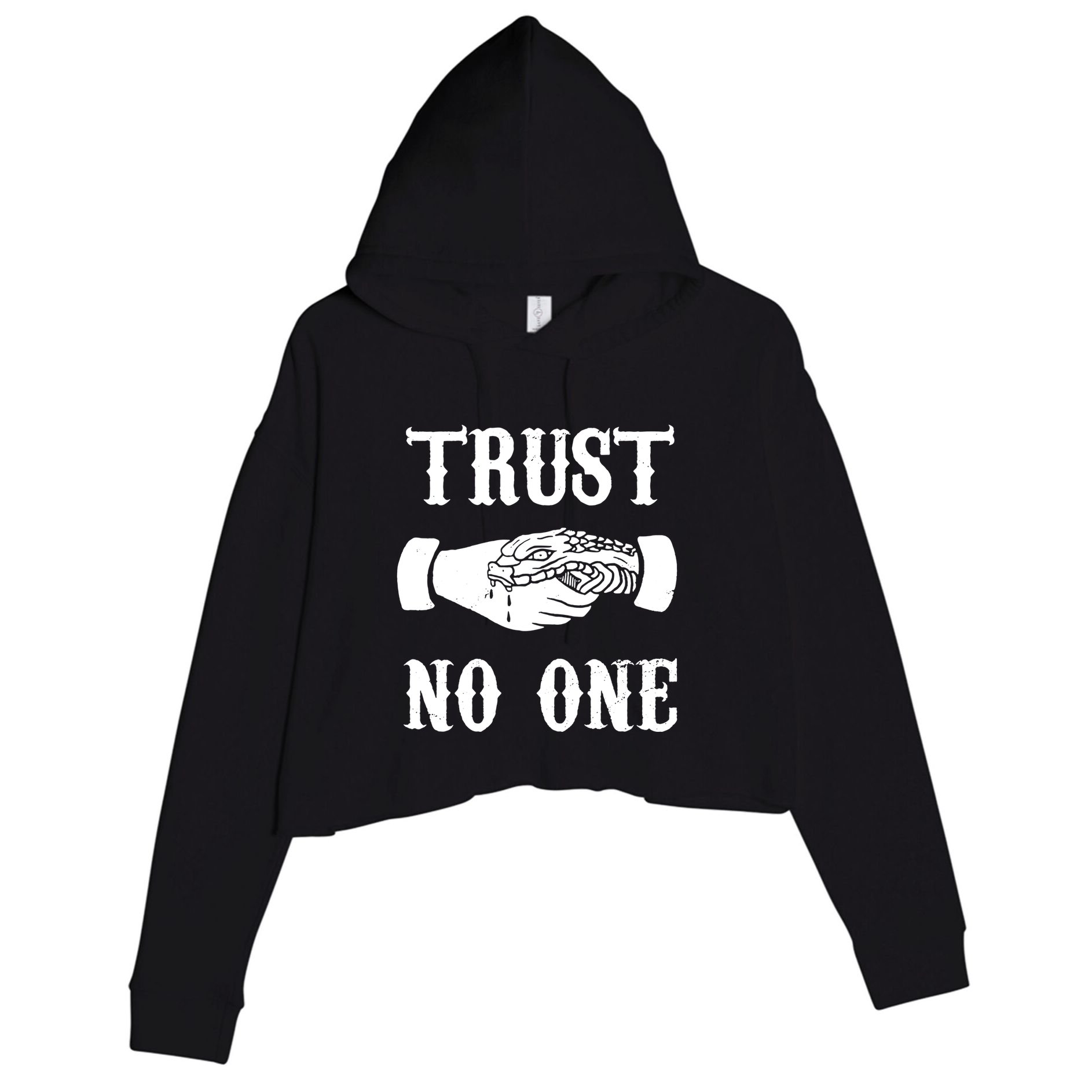 Trust No One Crop Fleece Hoodie