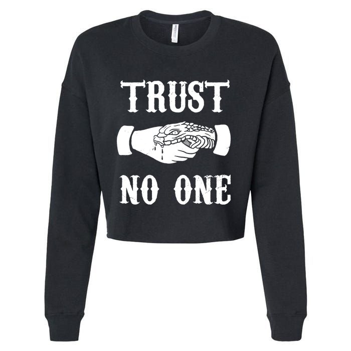 Trust No One Cropped Pullover Crew