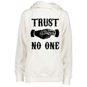 Trust No One Womens Funnel Neck Pullover Hood