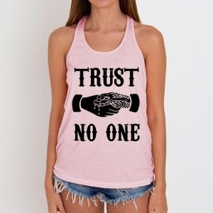 Trust No One Women's Knotted Racerback Tank