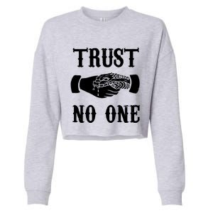 Trust No One Cropped Pullover Crew