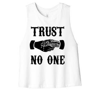 Trust No One Women's Racerback Cropped Tank