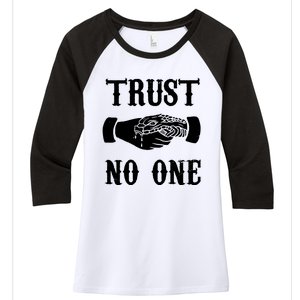 Trust No One Women's Tri-Blend 3/4-Sleeve Raglan Shirt