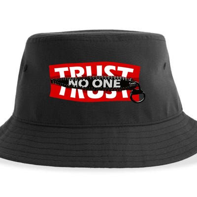 Trust No One Graphic Sustainable Bucket Hat
