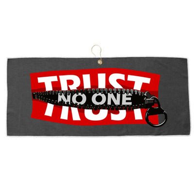 Trust No One Graphic Large Microfiber Waffle Golf Towel