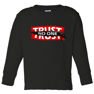 Trust No One Graphic Toddler Long Sleeve Shirt