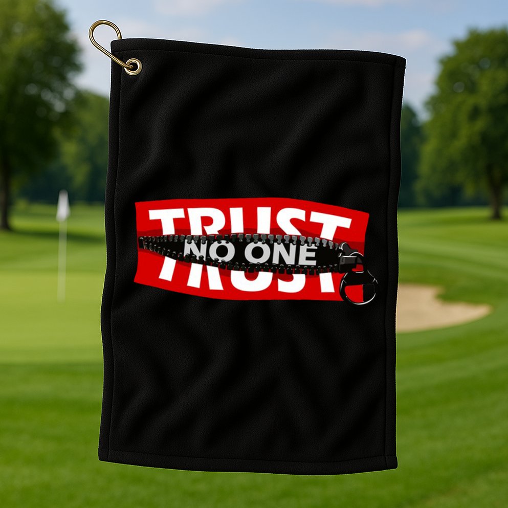 Trust No One Graphic Golf Towel