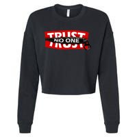 Trust No One Graphic Cropped Pullover Crew