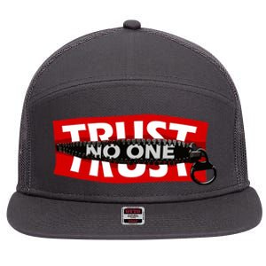 Trust No One Graphic 7 Panel Mesh Trucker Snapback Hat