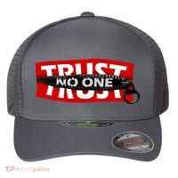 Trust No One Graphic Flexfit Unipanel Trucker Cap