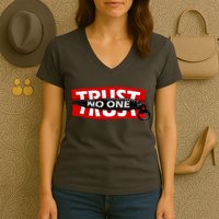 Trust No One Graphic Women's V-Neck T-Shirt