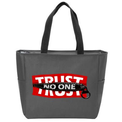 Trust No One Graphic Zip Tote Bag