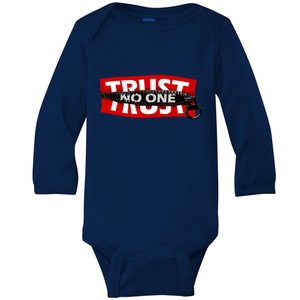 Trust No One Graphic Baby Long Sleeve Bodysuit