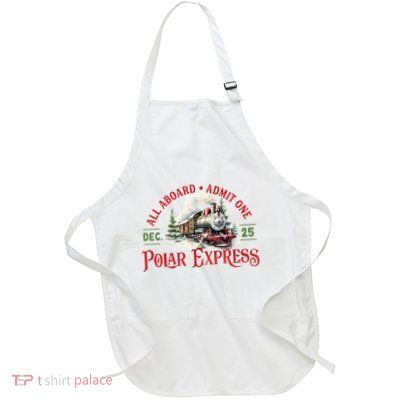 Train North Pole Polar E.X.P.R.E.S.S.All Abroad Christmas Full-Length Apron With Pockets