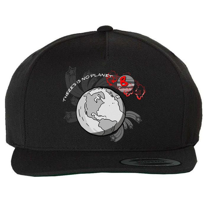 There's No Planet B Science Climate Change Earth Day Wool Snapback Cap