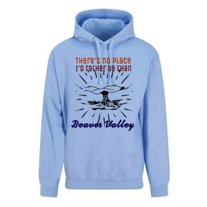 Theres No Place Id Rather Be Than Beaver Valley Funny Adult Humor Unisex Surf Hoodie