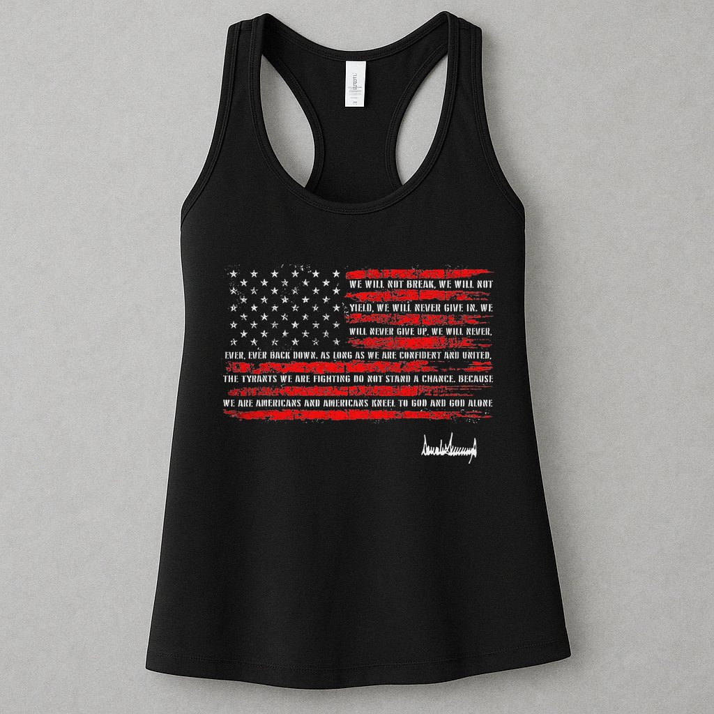 Trump Nation Proclamation Flag Womens Tank Top