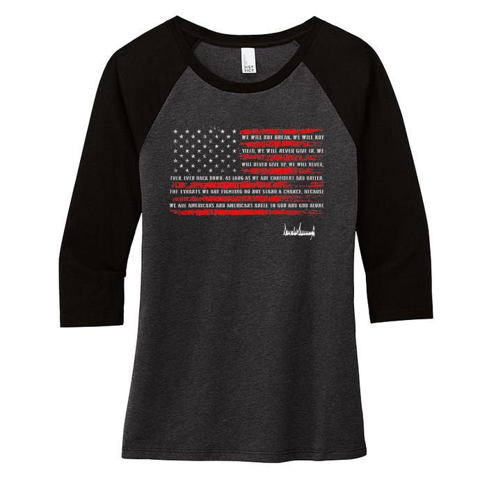 Trump Nation Proclamation Flag Women's Tri-Blend 3/4-Sleeve Raglan Shirt